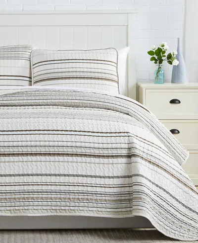 SOUTHSHORE FINE LINENS SOUTHSHORE STRIPE 3-PC. QUILT SET, FULL/QUEEN