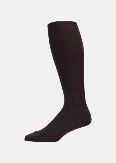 SOZZI CALZE MEN'S CASHMERE SILK OVER-CALF SOCKS