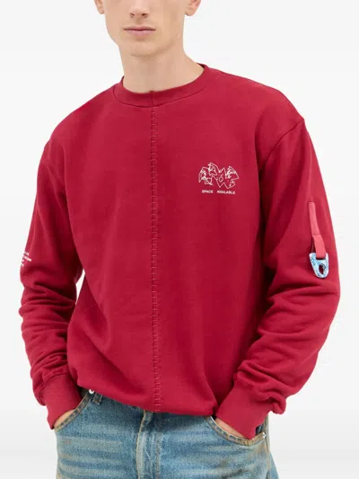 SPACE AVAILABLE UNIFORM PANEL-DESIGN CREW-NECK SWEATSHIRT