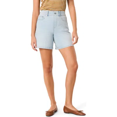 SPANX SPANX® PULL-ON HIGH WAIST MID THIGH DENIM SHORTS