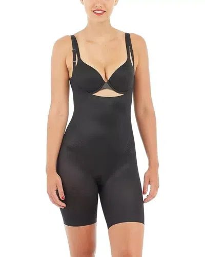 SPANX THINSTINCTS 2.0 WOMEN 3X BLACK STRETCH OPEN-BUST MID THIGH BODYSUIT JDM471