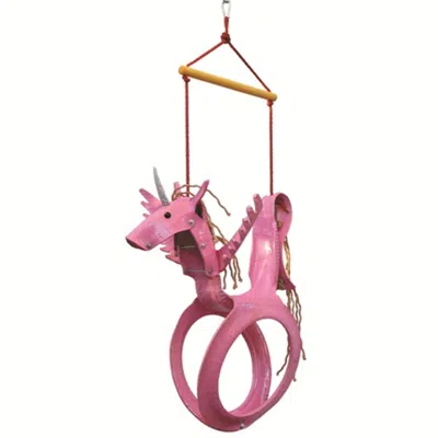 SPARKLING LINE UNICORN TIRE SWING- PINK