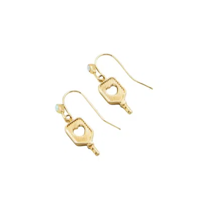 SPARTINA 449 WOMEN'S PICKLEBALL PADDLE EARRINGS IN GOLD