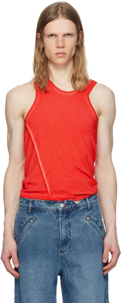 SPENCER BADU RED ORGANIC COTTON TANK TOP