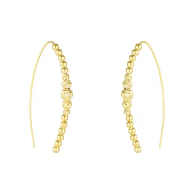 SPERO LONDON WOMEN'S BEADED PULL THROUGH STERLING SILVER EARRINGS - GOLD