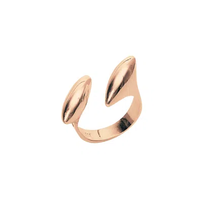 SPERO LONDON WOMEN'S DOUBLE MARQUISE STERLING SILVER ADJUSTABLE RING - ROSE GOLD