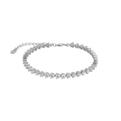 SPERO LONDON WOMEN'S ROUND CIRCULAR STERLING SILVER TENNIS BRACELET
