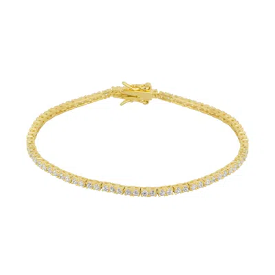 SPERO LONDON WOMEN'S STERLING SILVER FINE TENNIS BRACELET - GOLD