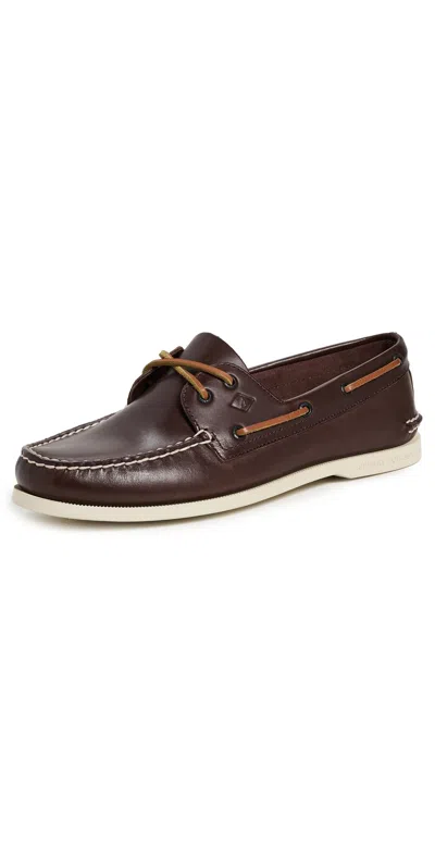 SPERRY AUTHENTIC ORIGINAL 2 EYE LEATHER BOAT SHOES BROWN