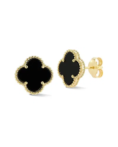 SPHERA MILANO SPHERA MILANO 14K OVER SILVER CLOVER STUDS