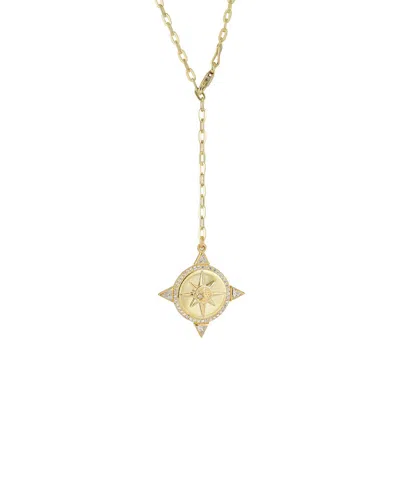 SPHERA MILANO SPHERA MILANO 14K OVER SILVER CZ LARIAT NECKLACE