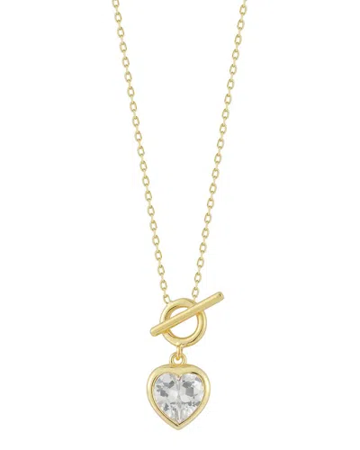 SPHERA MILANO SPHERA MILANO 14K OVER SILVER HEART TOGGLE NECKLACE