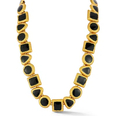 SPHERA MILANO SPHERA MILANO ENAMEL GEOMETRIC LINK NECKLACE