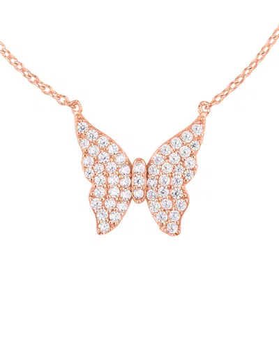 SPHERA MILANO SPHERA MILANO ROSE GOLD PLATED BUTTERFLY PENDANT NECKLACE