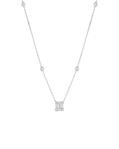 SPHERA MILANO SPHERA MILANO SILVER CZ CLUSTER PENDANT NECKLACE