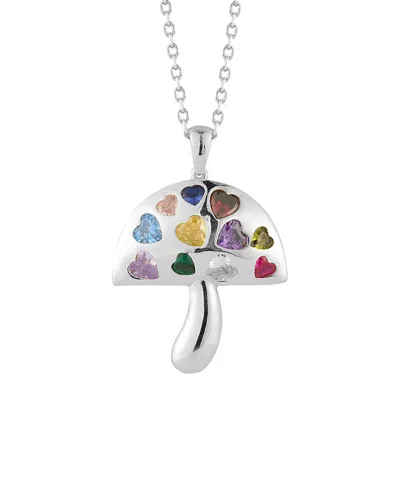 SPHERA MILANO SPHERA MILANO SILVER CZ MUSHROOM PENDANT NECKLACE