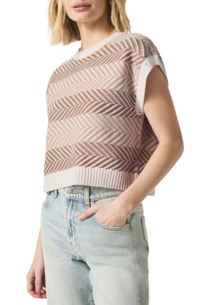 SPLENDID SPLENDID MARY KATE CHEVRON STRIPE SHORT SLEEVE SWEATER