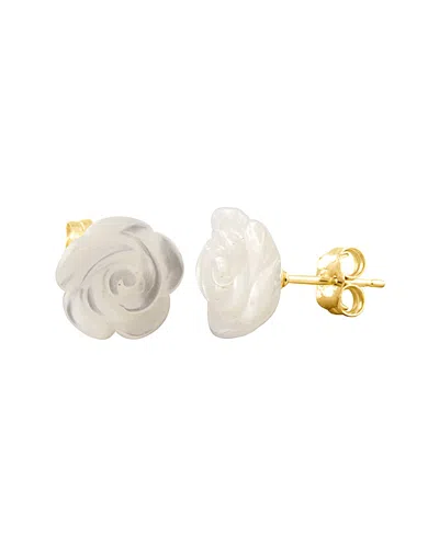 SPLENDID PEARLS SPLENDID PEARLS 14K 10MM MOTHER-OF-PEARL FLOWER STUDS