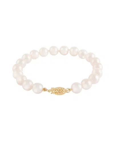 SPLENDID PEARLS SPLENDID PEARLS 14K 7-8MM AKOYA PEARL BRACELET