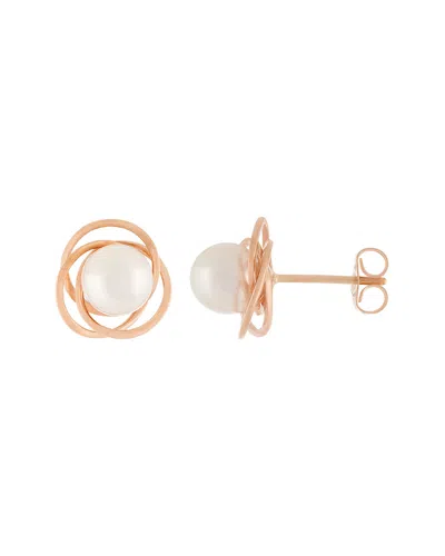 SPLENDID PEARLS SPLENDID PEARLS 14K ROSE GOLD 6.5-7MM AKOYA PEARL EARRINGS