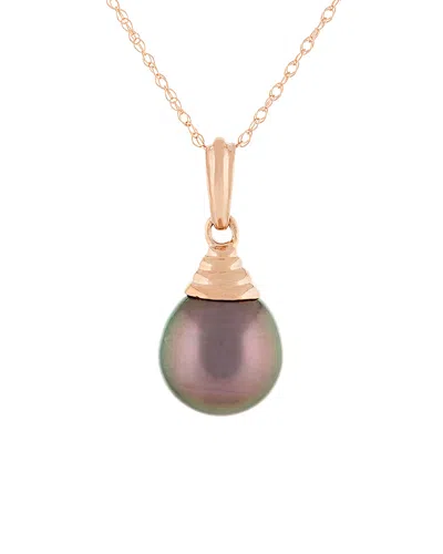 SPLENDID PEARLS SPLENDID PEARLS 14K ROSE GOLD 9-10MM TAHITIAN PEARL NECKLACE