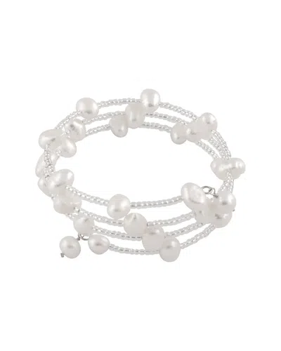 SPLENDID PEARLS SPLENDID PEARLS RHODIUM PLATED 6-7MM FRESHWATER PEARL BRACELET