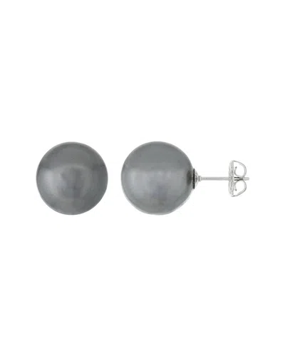 SPLENDID PEARLS SPLENDID PEARLS SILVER 14-15MM SHELL PEARL EARRINGS