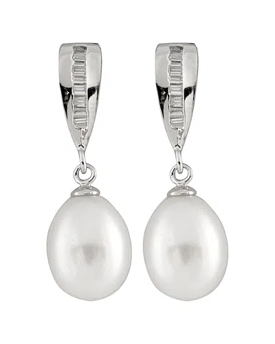 SPLENDID PEARLS SPLENDID PEARLS SILVER 7-8MM FRESHWATER PEARL EARRINGS