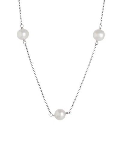 SPLENDID PEARLS SPLENDID PEARLS SILVER 7-8MM FRESHWATER PEARL NECKLACE
