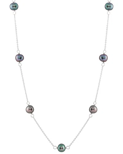 SPLENDID PEARLS SPLENDID PEARLS SILVER 7-8MM FRESHWATER PEARL NECKLACE