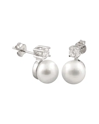 SPLENDID PEARLS SPLENDID PEARLS SILVER 7.5-8MM MM FRESHWATER PEARL EARRINGS