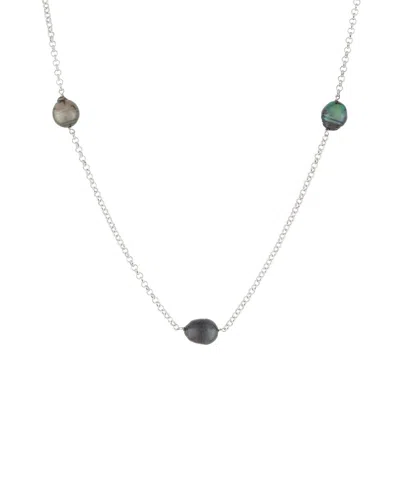 SPLENDID PEARLS SPLENDID PEARLS SILVER 8-10MM TAHITIAN PEARL NECKLACE