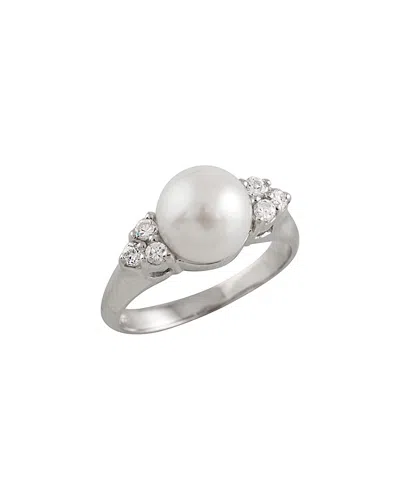 SPLENDID PEARLS SPLENDID PEARLS SILVER 8-8.5MM FRESHWATER PEARL RING