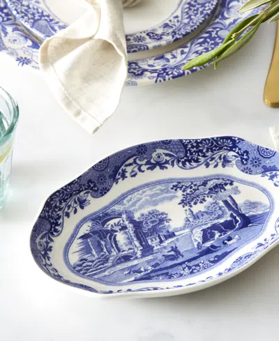 SPODE BLUE ITALIAN PICKLE DISHES, SET OF 2
