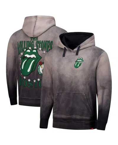 SPORTIQE MEN'S AND WOMEN'S GRAY ROLLING STONES X BOSTON CELTICS COLLAB PULLOVER HOODIE