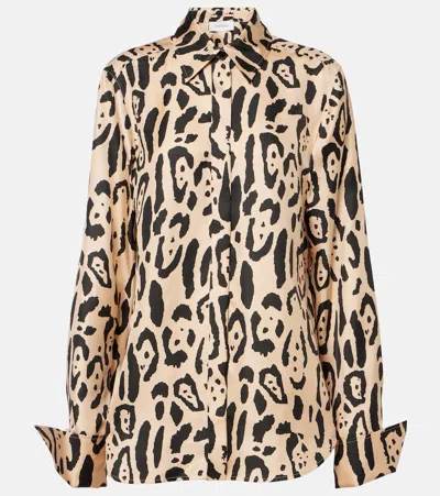 SPORTMAX ARMONY LEOPARD-PRINT SILK TOP