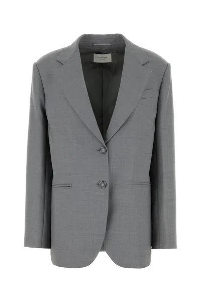 SPORTMAX SPORTMAX GREY WOOL BAFFO BLAZER