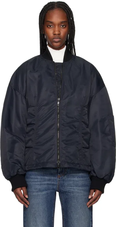 SPORTMAX BLACK ZEBU BOMBER JACKET