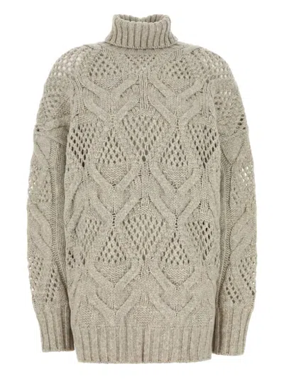 SPORTMAX CHUNKY CABLE-KNIT ROLL-NECK JUMPER