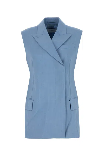 SPORTMAX LIGHT BLUE WOOL BLEND ILEX VEST