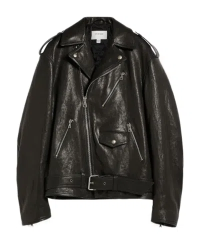 SPORTMAX LOGO LEATHER JACKET