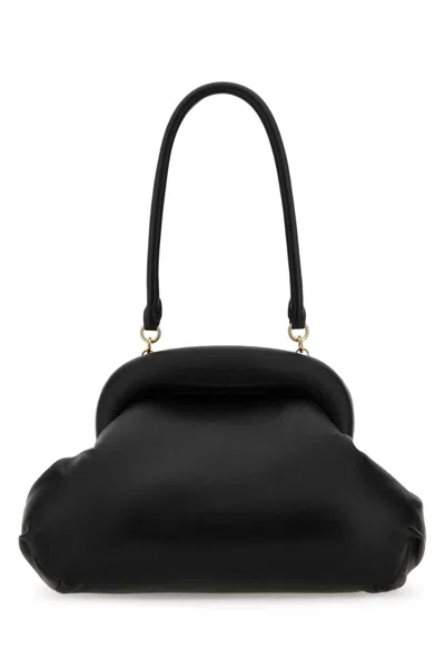 SPORTMAX MAX MARA SPORTMAX BLACK NAPPA LEATHER SANSA CLUTCH
