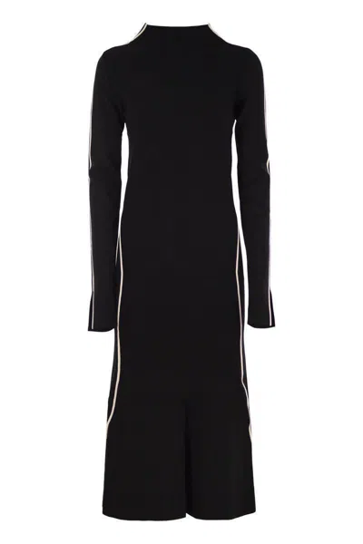 SPORTMAX SPORTMAX OPEROSO - TIGHT-FITTING VISCOSE BLEND CREPE KNIT DRESS