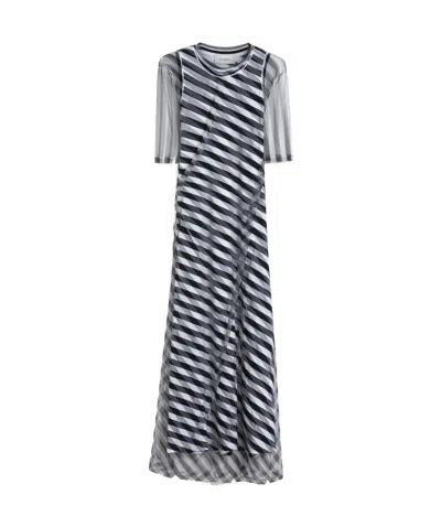 SPORTMAX SPORTMAX PAUSA STRIPED CREWNECK DRESS