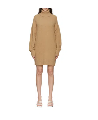 SPORTMAX TAN HIGH-NECKED KNITTED DRESS