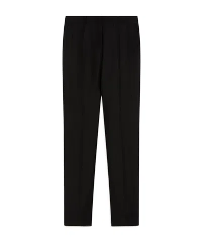 SPORTMAX FLARED VISCOSE AND LINEN TWILL TROUSERS