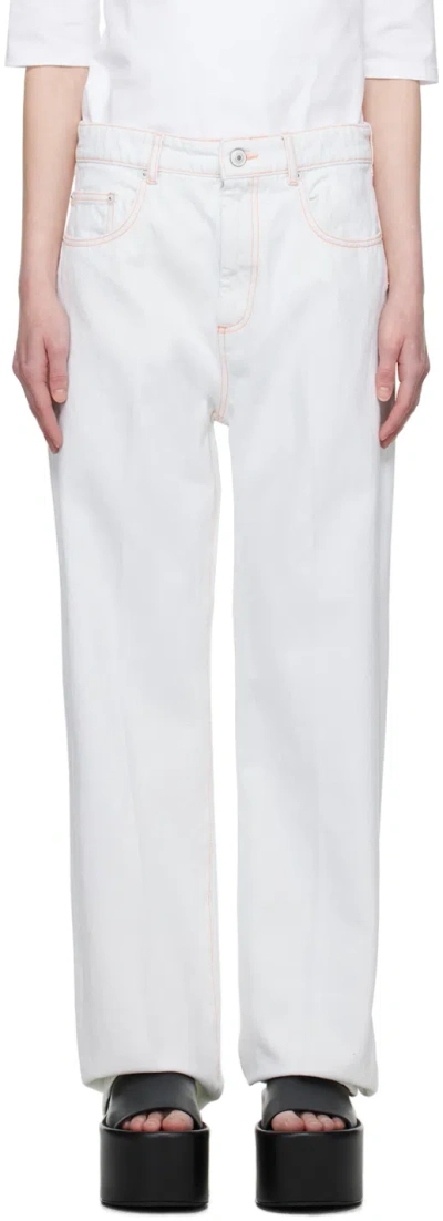 SPORTMAX WHITE LOW-RISE JEANS