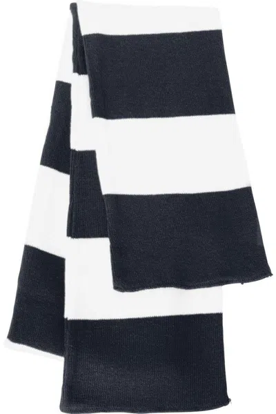 SPORTSMAN RUGBY-STRIPED KNIT SCARF