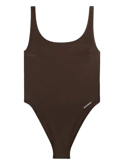 SPORTY AND RICH CARLA LOGO-PRINT SWIMSUIT