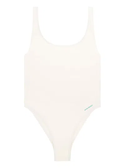 SPORTY AND RICH CARLA LOGO-PRINT SWIMSUIT